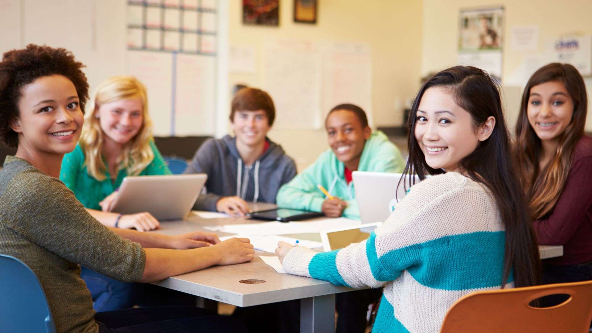 high school students learning