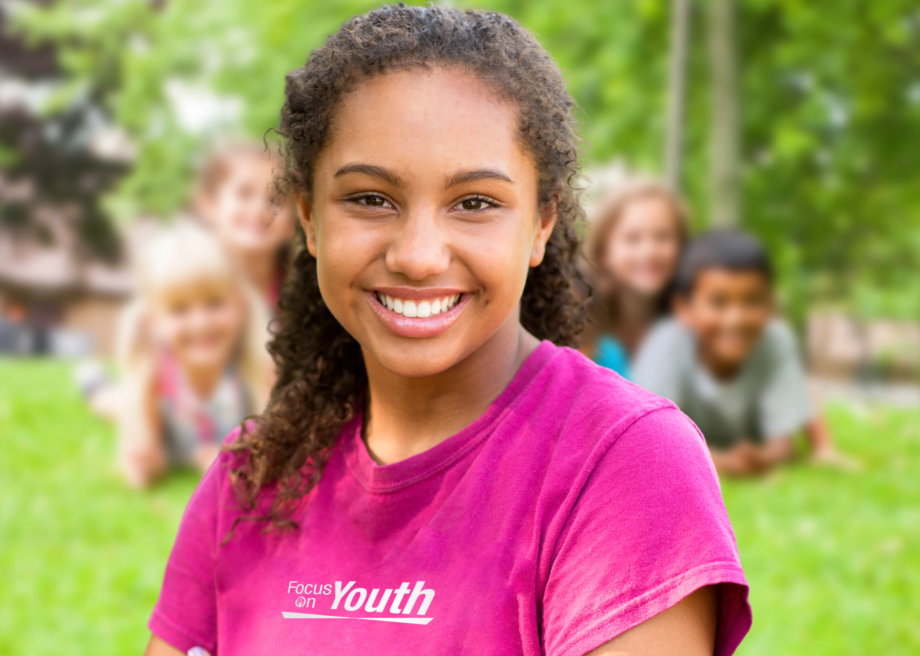 a student smiling